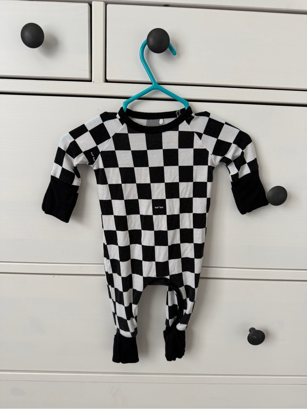 Little Sleepies Blake & White Checkered Zippy